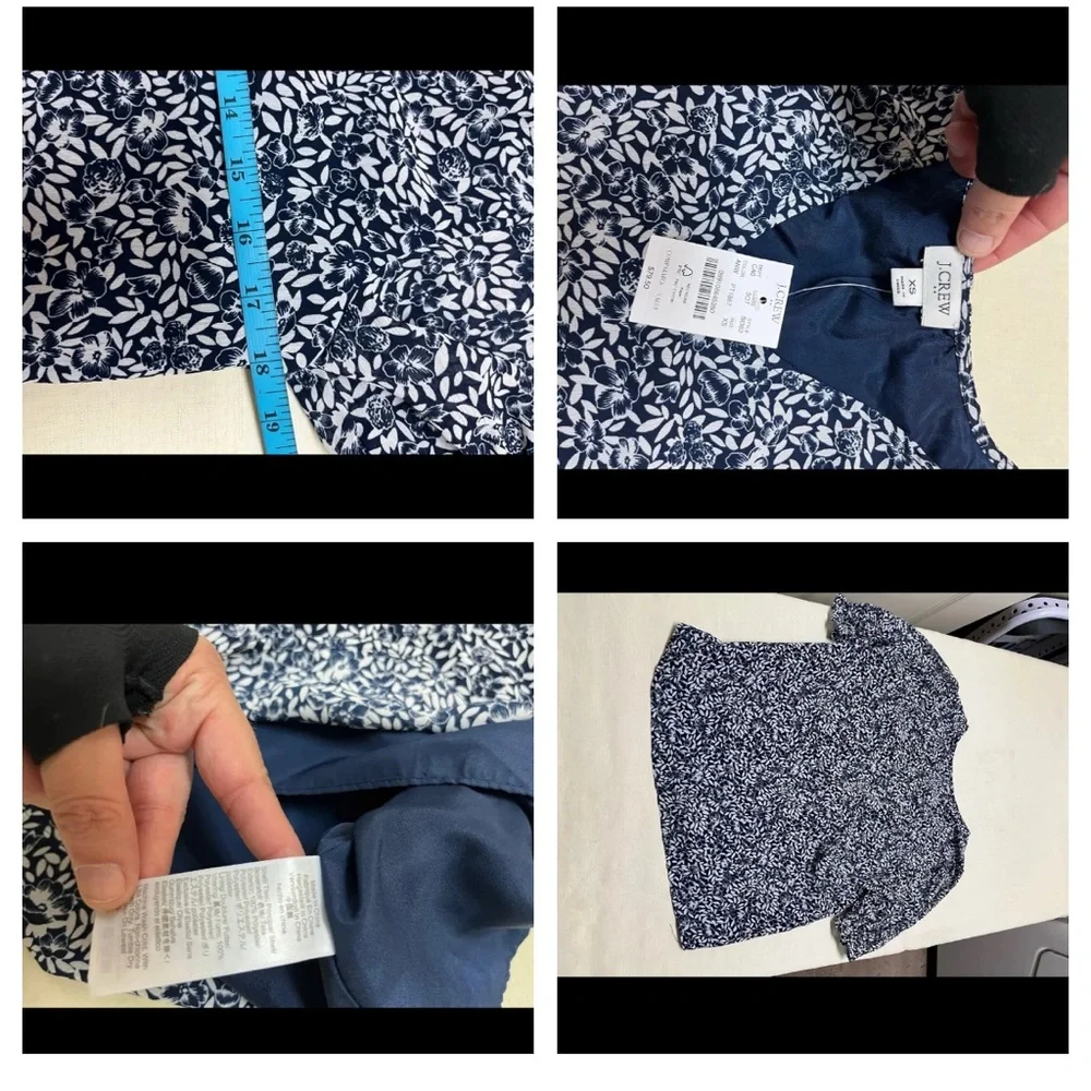 NWT J. Crew XS navy/white top